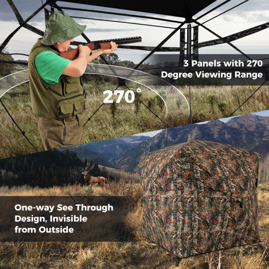 82 Inch Tall Hunting Blind 270? One Way See Through Ground Tent for 3-4 People LuxuryLifeWay Online Store
