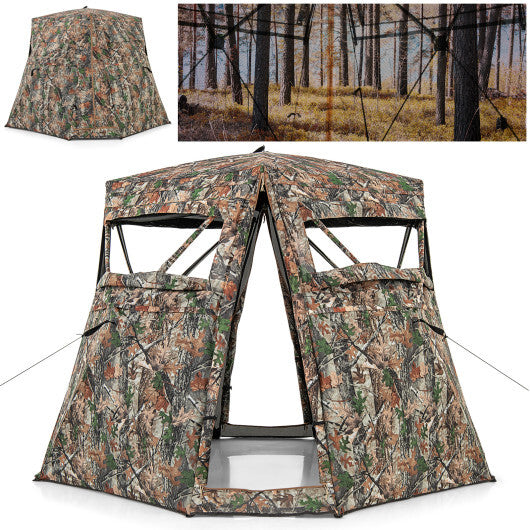 360? One Way See Through Ground Hunting Blind for Deer and Turkey Hunting - Color: Camouflage LuxuryLifeWay Online Store