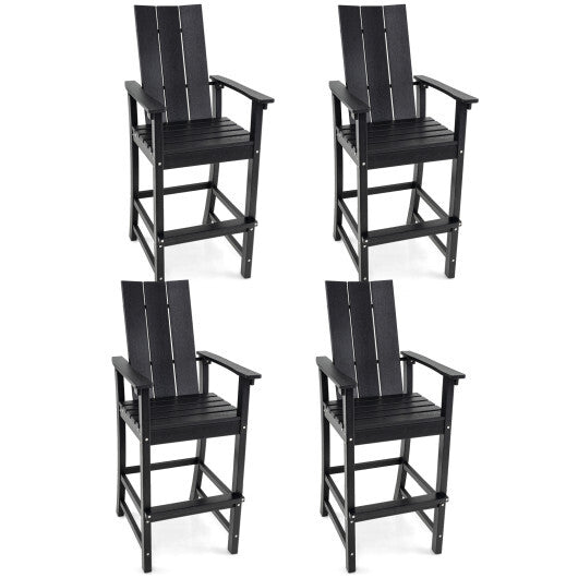 Tall Adirondack Chair Outdoor Bar Stool with Ergonomic Backrest for Backyard-Blue LuxuryLifeWay Online Store