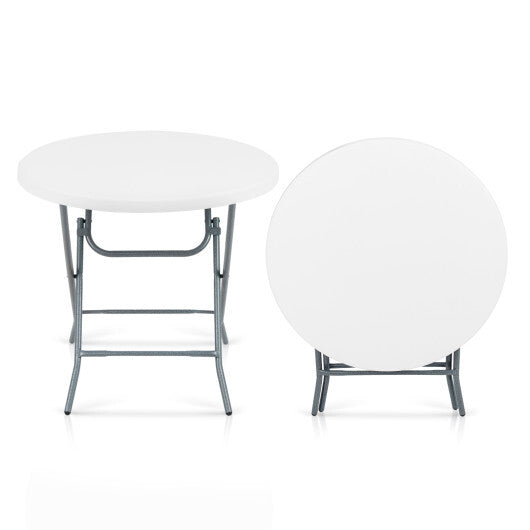 32 Inch Round Folding Table with Thick Tabletop for Picnic LuxuryLifeWay Online Store