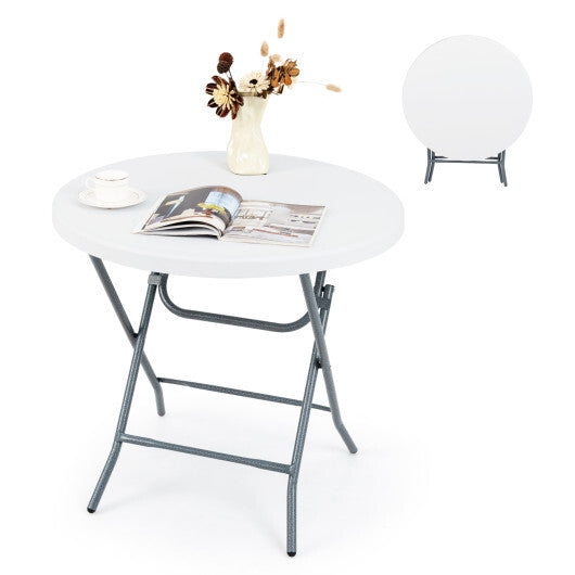 32 Inch Round Folding Table with Thick Tabletop for Picnic LuxuryLifeWay Online Store