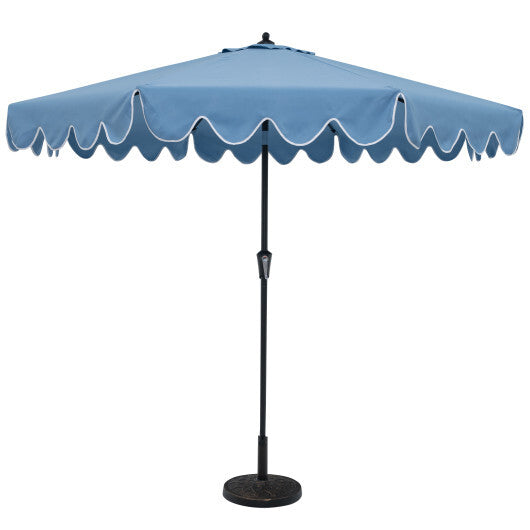 9 Feet Patio Umbrella with Crank Handle and Push Button Tilt-Brown LuxuryLifeWay Online Store