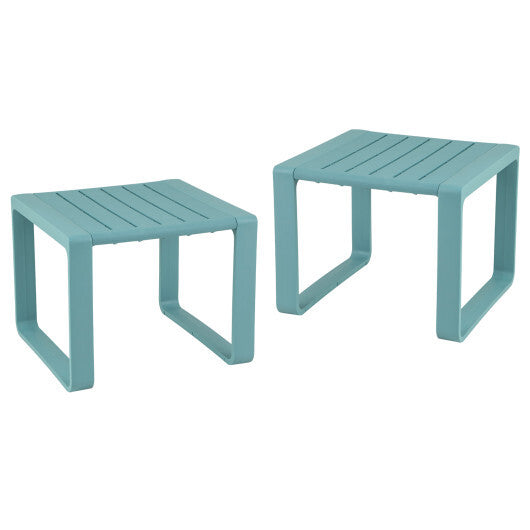 Weather Resistant Adirondack Outdoor Side Table Set of 2-Blue LuxuryLifeWay Online Store