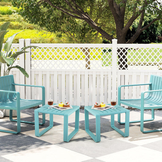 Weather Resistant Adirondack Outdoor Side Table Set of 2-Blue LuxuryLifeWay Online Store