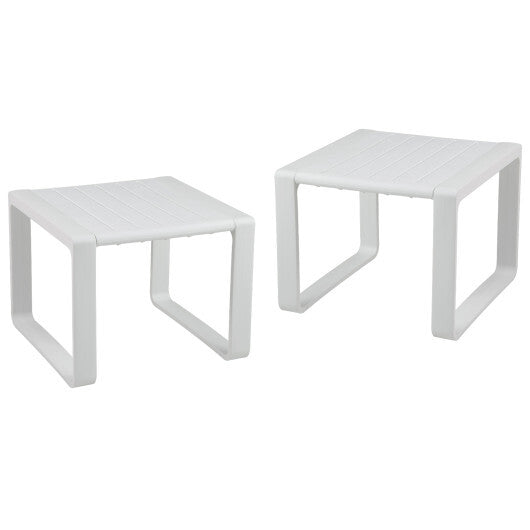 Weather Resistant Adirondack Outdoor Side Table Set of 2-Blue LuxuryLifeWay Online Store