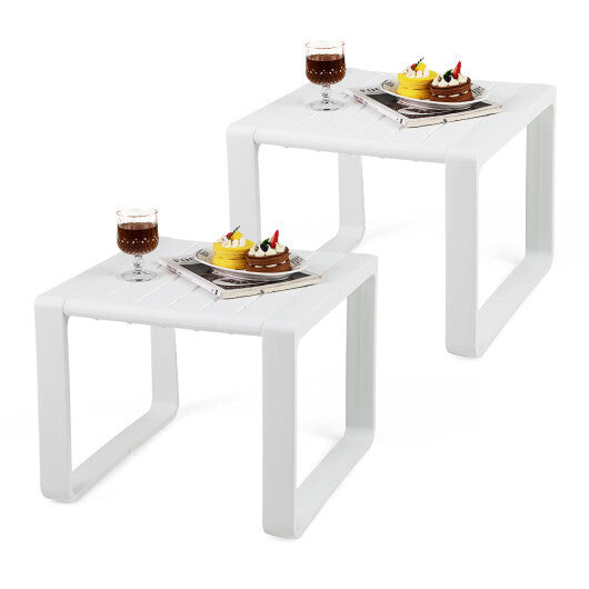 Weather Resistant Adirondack Outdoor Side Table Set of 2-Blue LuxuryLifeWay Online Store