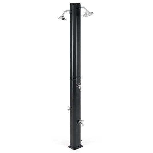 9.3 Gallon Solar Heated Outdoor Shower with Dual Shower Heads-Black