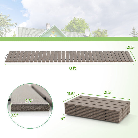 8 Ft Outdoor Garden Pathway Patio Roll Out Straight Walkways with Metal Wire Connection-S LuxuryLifeWay Online Store