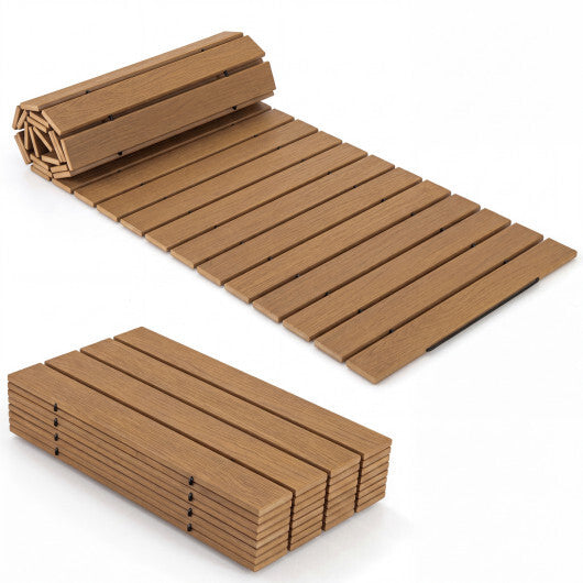 8 Feet Outdoor Pathway Straight Roll-Out Patio Boardwalk-Brown LuxuryLifeWay Online Store