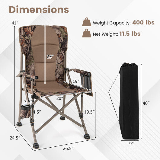 Portable Camping Chair with 400 LBS Metal Frame and Anti-Slip Feet LuxuryLifeWay Online Store