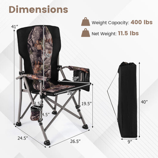 Portable Camping Chair with 400 LBS Metal Frame and Anti-Slip Feet LuxuryLifeWay Online Store