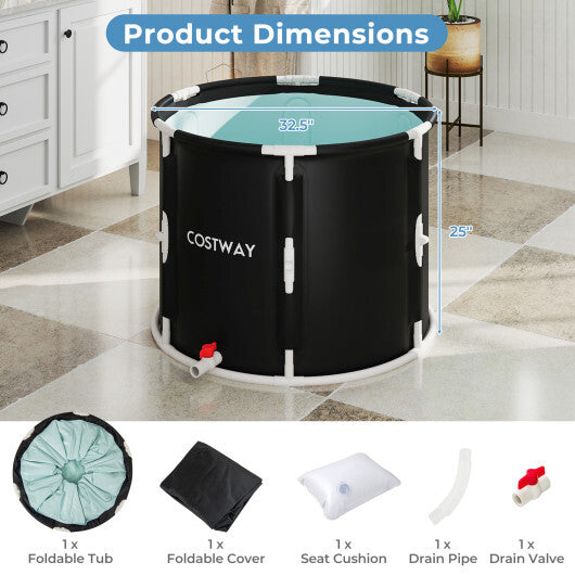 66 Gal Foldable Ice Bath Tub with Lid for Adult LuxuryLifeWay Online Store