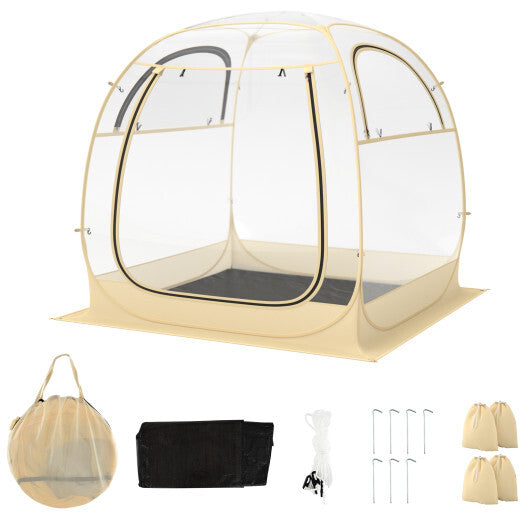 Instant Pop up Sports Tent with Carrying Bag and Floor Mat for 1-2/5-6 People-M LuxuryLifeWay Online Store