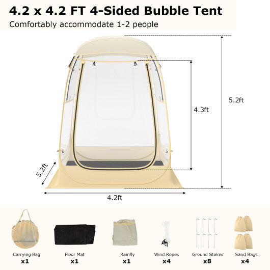 Instant Pop up Sports Tent with Carrying Bag and Floor Mat for 1-2/5-6 People-M LuxuryLifeWay Online Store