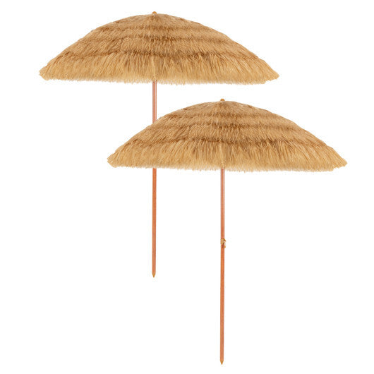 6.5 Feet Portable Thatched Tiki Beach Umbrella with Adjustable Tilt for Backyard LuxuryLifeWay Online Store