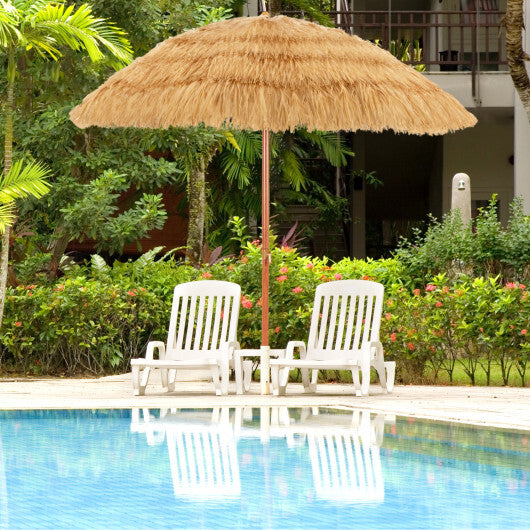 6.5 Feet Portable Thatched Tiki Beach Umbrella with Adjustable Tilt for Backyard LuxuryLifeWay Online Store