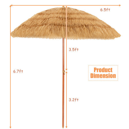 6.5 Feet Portable Thatched Tiki Beach Umbrella with Adjustable Tilt for Backyard LuxuryLifeWay Online Store