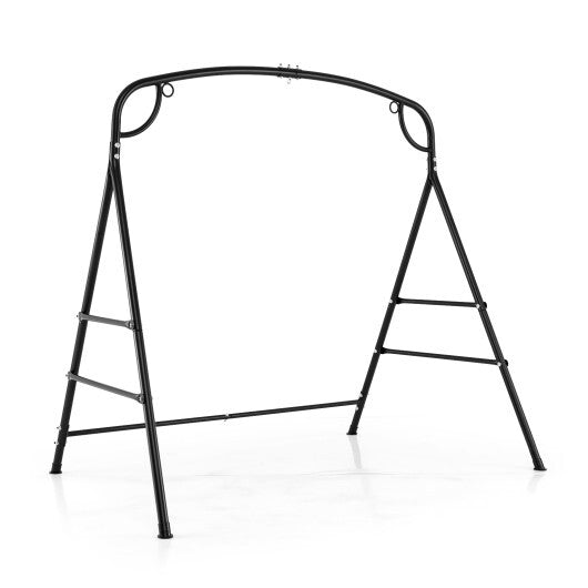 Outdoor Metal Swing Stand with 4 Support Bars and 2 Hanging Ways-Black LuxuryLifeWay Online Store
