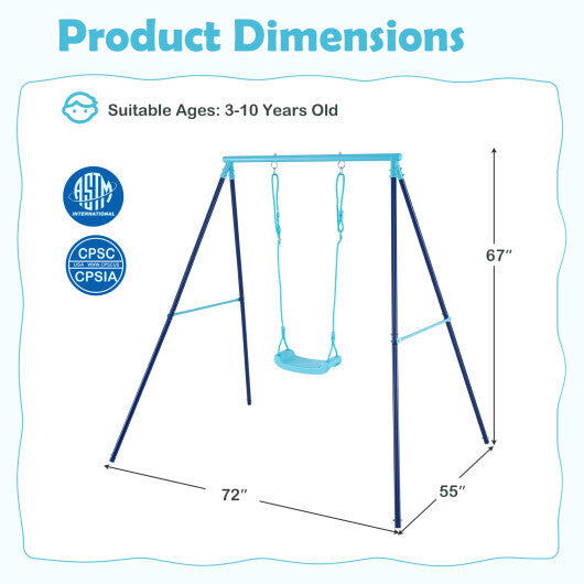 Outdoor Heavy Duty Metal Toddler Swing Set with Stand-Orange LuxuryLifeWay Online Store
