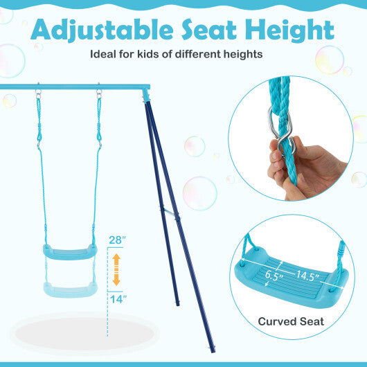 Outdoor Heavy Duty Metal Toddler Swing Set with Stand-Orange LuxuryLifeWay Online Store