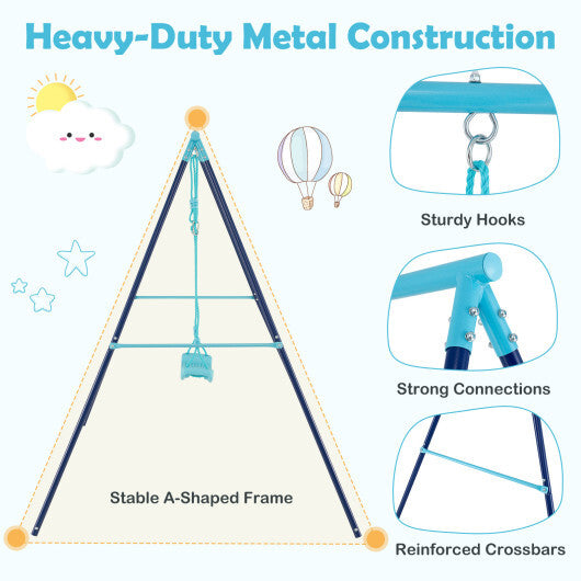 Outdoor Heavy Duty Metal Toddler Swing Set with Stand-Orange LuxuryLifeWay Online Store