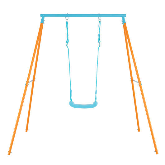 Outdoor Heavy Duty Metal Toddler Swing Set with Stand-Orange LuxuryLifeWay Online Store