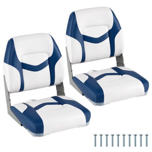 2-Pack Boat Seats with Fixing Bolts and Hinges-Black LuxuryLifeWay Online Store