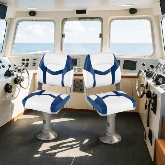 2-Pack Boat Seats with Fixing Bolts and Hinges-Black LuxuryLifeWay Online Store