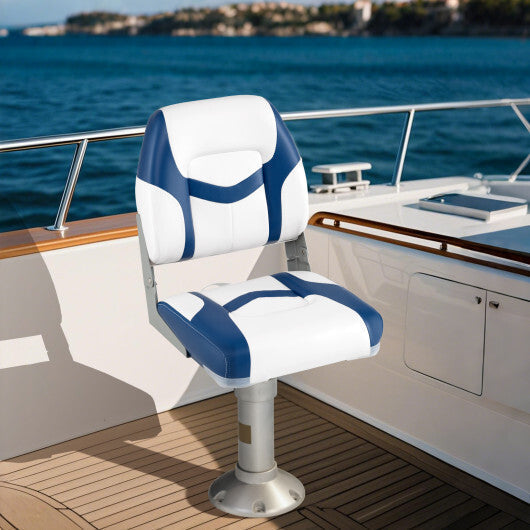 2-Pack Boat Seats with Fixing Bolts and Hinges-Black LuxuryLifeWay Online Store