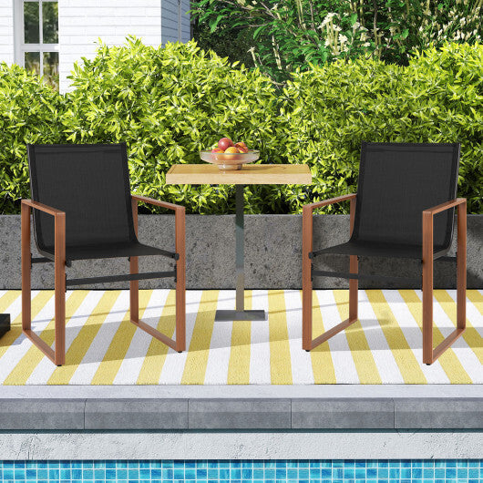 Outdoor Dining Chairs with Breathable Seat and Backrest Set of 2-Brown LuxuryLifeWay Online Store