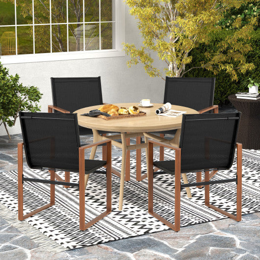 Outdoor Dining Chairs with Breathable Seat and Backrest Set of 2-Brown LuxuryLifeWay Online Store