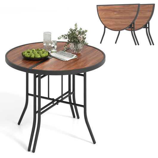 Half-Round Folding Event Table with Metal Frame LuxuryLifeWay Online Store