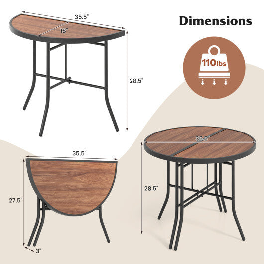 Half-Round Folding Event Table with Metal Frame LuxuryLifeWay Online Store