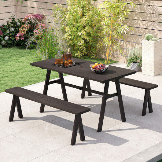 3-Person Outdoor Bench Set of 2 with 800 LBS Bearing Capacity LuxuryLifeWay Online Store