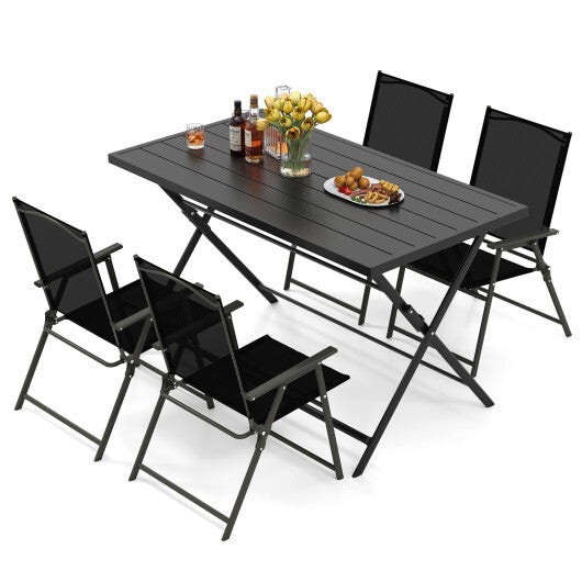 5-Piece Foldable Outdoor Dining Set for Backyard Garden Deck LuxuryLifeWay Online Store