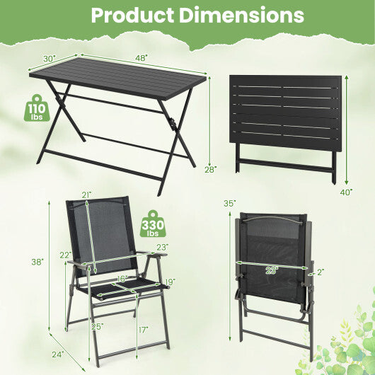 5-Piece Foldable Outdoor Dining Set for Backyard Garden Deck LuxuryLifeWay Online Store