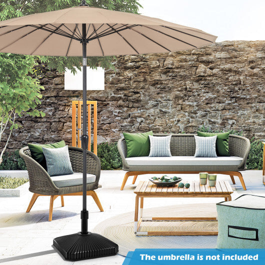 Fillable Umbrella Base with Shell Texture and 3 Coupler Sizes-Black LuxuryLifeWay Online Store