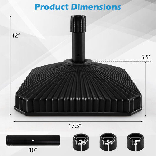 Fillable Umbrella Base with Shell Texture and 3 Coupler Sizes-Black LuxuryLifeWay Online Store