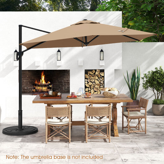 9 FT Cantilever Patio Umbrella with Vented Top and Sun-Protective Canopy-Beige LuxuryLifeWay Online Store