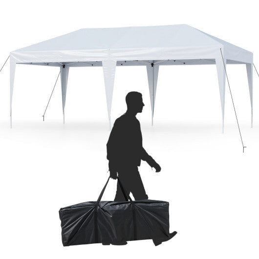 10 x 20 FT Pop up Canopy Tent with Carry Bag for Party BBQ-White LuxuryLifeWay Online Store