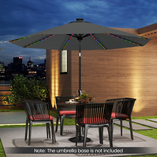 10 Feet Solar Patio Umbrella with 96 Multi-Colored Flowing LED Lights and Tilt Adjustment-Beige LuxuryLifeWay Online Store