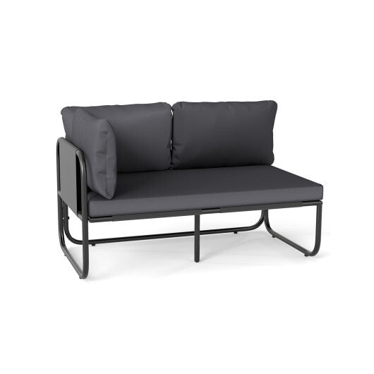Patio Loveseat Sofa Couch with Removable Pillows and Seat Cushion-Gray LuxuryLifeWay Online Store