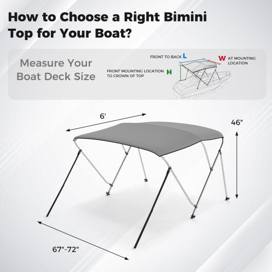 3-Bow/4-Bow Boat Bimini Top Sun Shade Boat Canopy with Storage Boot-4-Bow LuxuryLifeWay Online Store