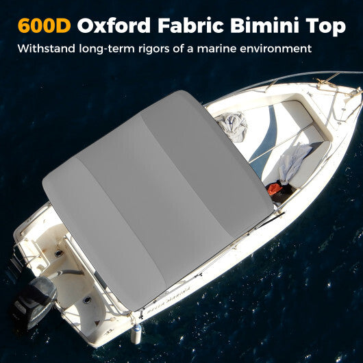 3-Bow/4-Bow Boat Bimini Top Sun Shade Boat Canopy with Storage Boot-4-Bow LuxuryLifeWay Online Store