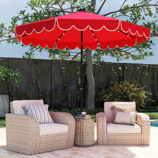 10 Feet Solar Patio Umbrella with 24 LED Lights-Gray LuxuryLifeWay Online Store