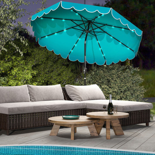 10 Feet Solar Patio Umbrella with 24 LED Lights-Gray LuxuryLifeWay Online Store