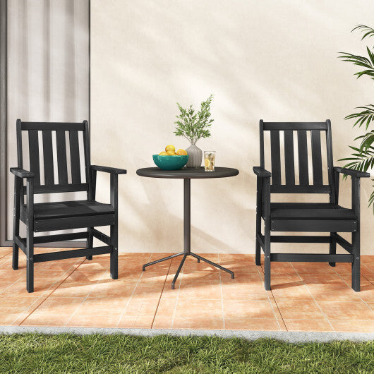 7 Pieces Patio Dining Set Outdoor HDPE Weather Resistant Table and Chairs Set-Black LuxuryLifeWay Online Store