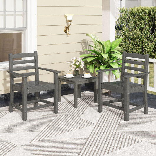 6 Pieces Patio Dining Bench Set Outdoor HDPE Weather Resistant Table and Chairs Set-Grey LuxuryLifeWay Online Store
