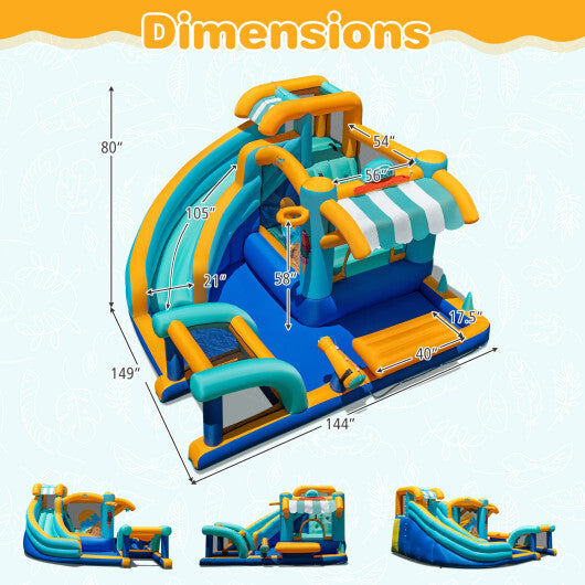 Inflatable Water Slide Bounce House Kids Jump Castle with 735W Blower LuxuryLifeWay Online Store