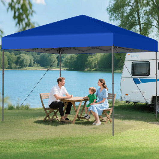 10 X 10 Feet Pop up Canopy Tent with Portable Carrying Bag and 8 Stakes-Blue LuxuryLifeWay Online Store
